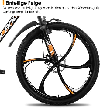 HILAND 26 inch mountain bike for adults 3/6 spoked bike 18 speed men's mountain bike with double disc brake 26 inch MTB aluminum frame bike