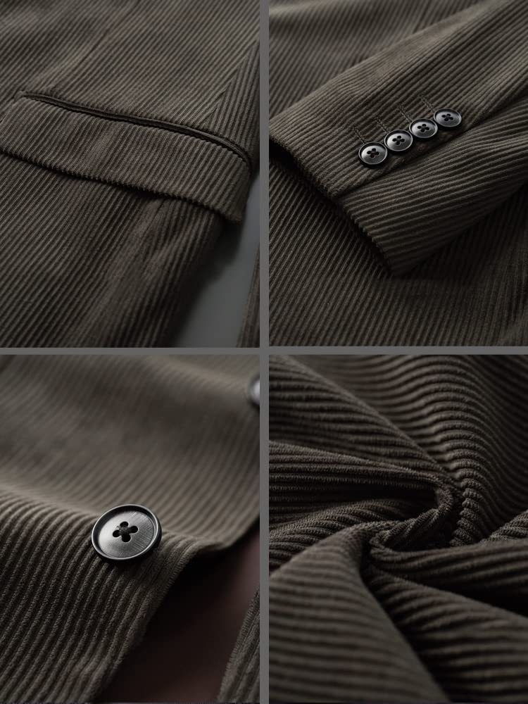 Uomo Vestito di Velluto a Coste 2 Pezzi Due Bottoni Casual Quotidiano Giacca Pantaloni