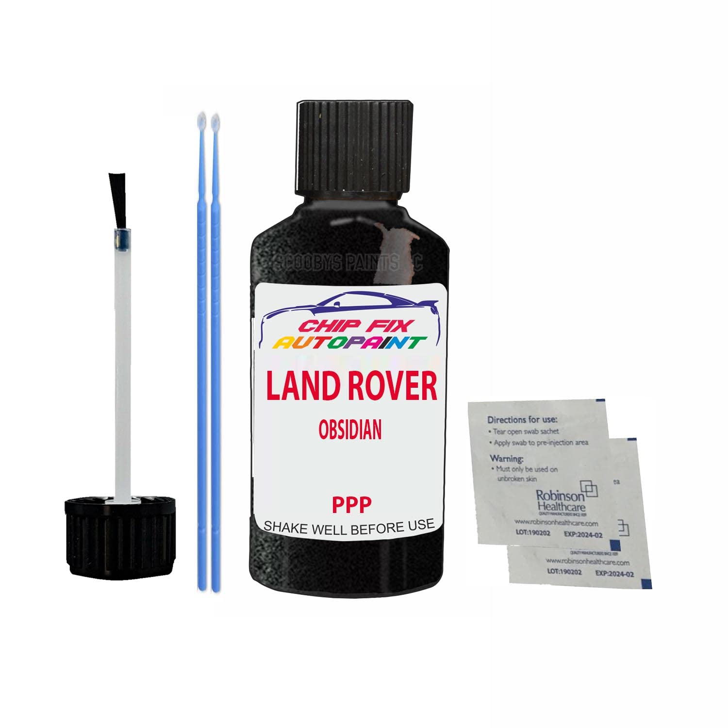 Scoobys Paints Back In The Mix Obsidian Touch Up Paint For Land Rover Range Rover Sport Ppp 2018-2018 30Ml Bottle Brush Scratch Stone Chip Repair Pen