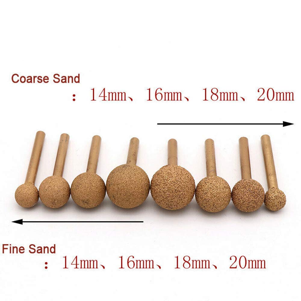 Diamond Coated Ball Rotary Burrs Set Original Sphere Rotary Burr for Jewelry Glass Stone Ceramic Gemstones Lapidary Grinding Rotary Tool Fine Sand 20mm - Image 3