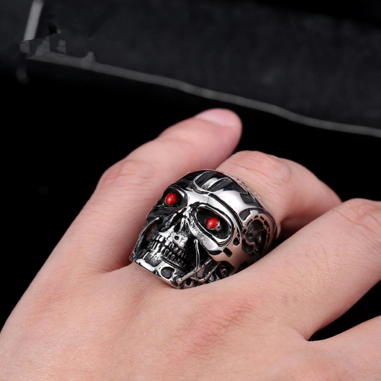 Modyle - Bague Punk Rock Lisse En Acier Inoxydable 316L Pour Homme