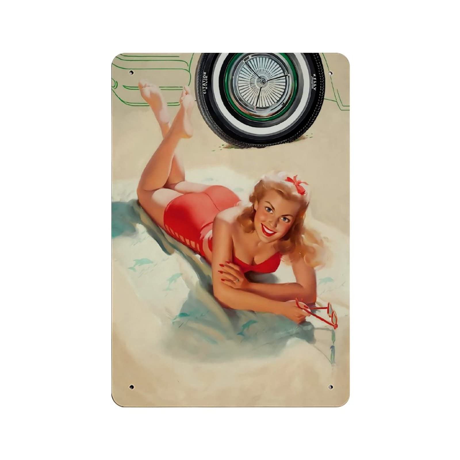 KEYGAMER Leisure Time At The Beach Metal Tin Sign, Vintage Plaque Poster Garage Bar Home Wall Decor 8 X 12 Inches โ image 1
