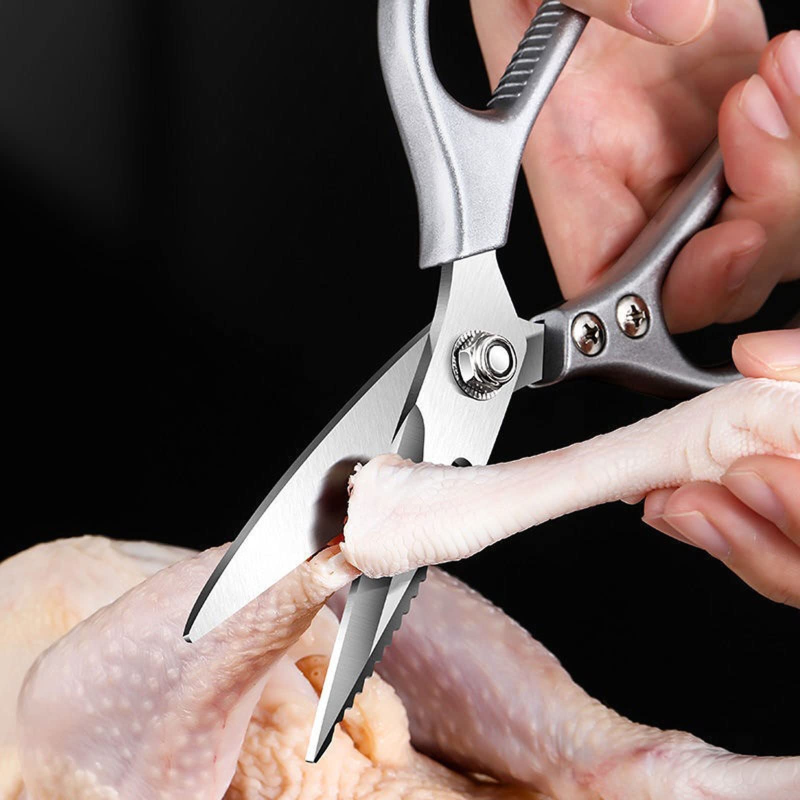 Forbici da Ufficio, Forbici Artigianali, Forbici da Cucina Forbici per Ossa di Carne in Acciaio Inossidabile per Uso Domestico Potenti Sci in Metallo per Barbecue