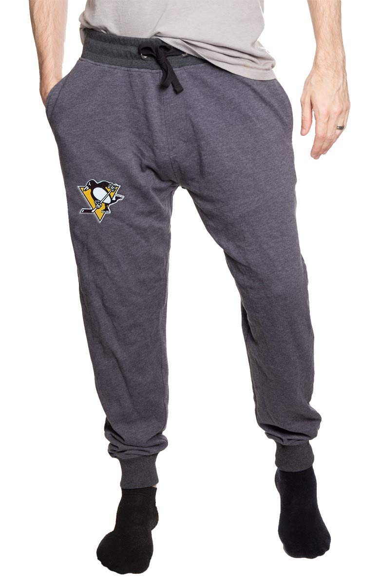 CalhounMens Officially Licensed NHL French Terry Tapered Slim Leg Jogger Style Sweatpants