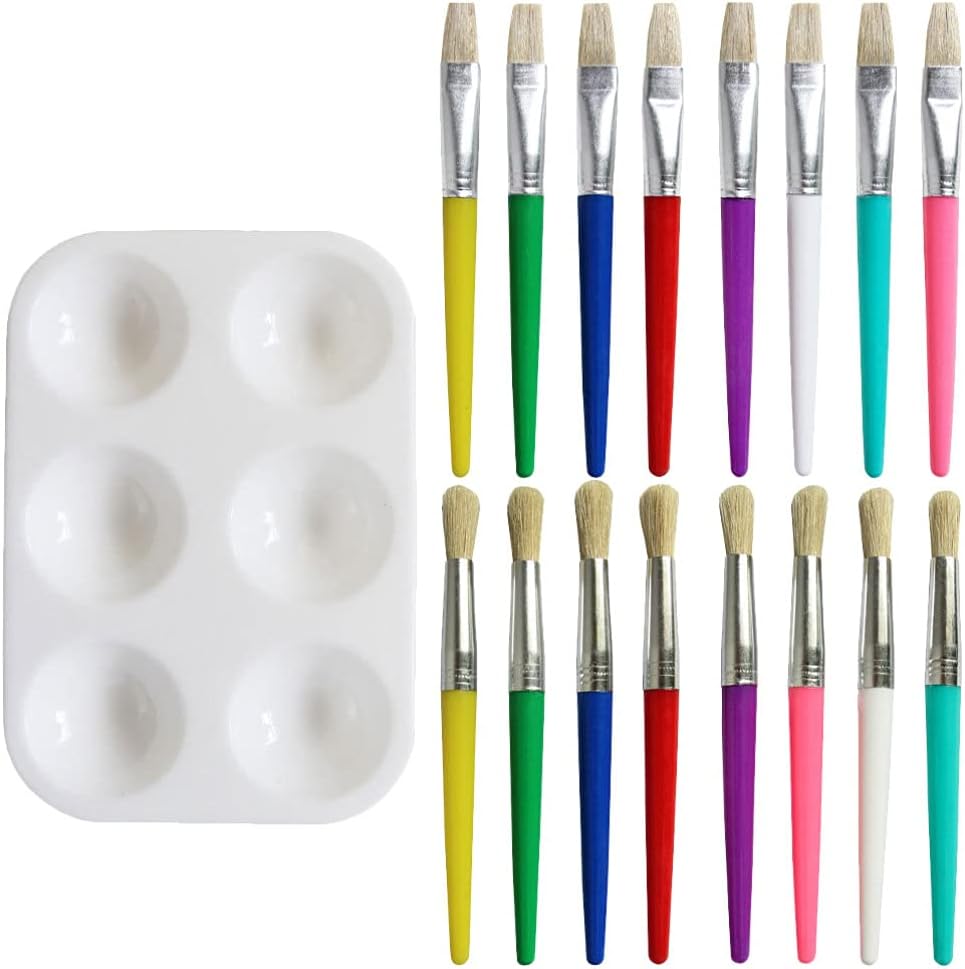 Paint Brush Set, Kids Suit White Set Brush Acrylic Oil Watercolor Gouache Drawing Kit for Kids Professional DIY Art Craft 1 Pc, 16 Pcs Brush Tinting Kit Rectangular Tray