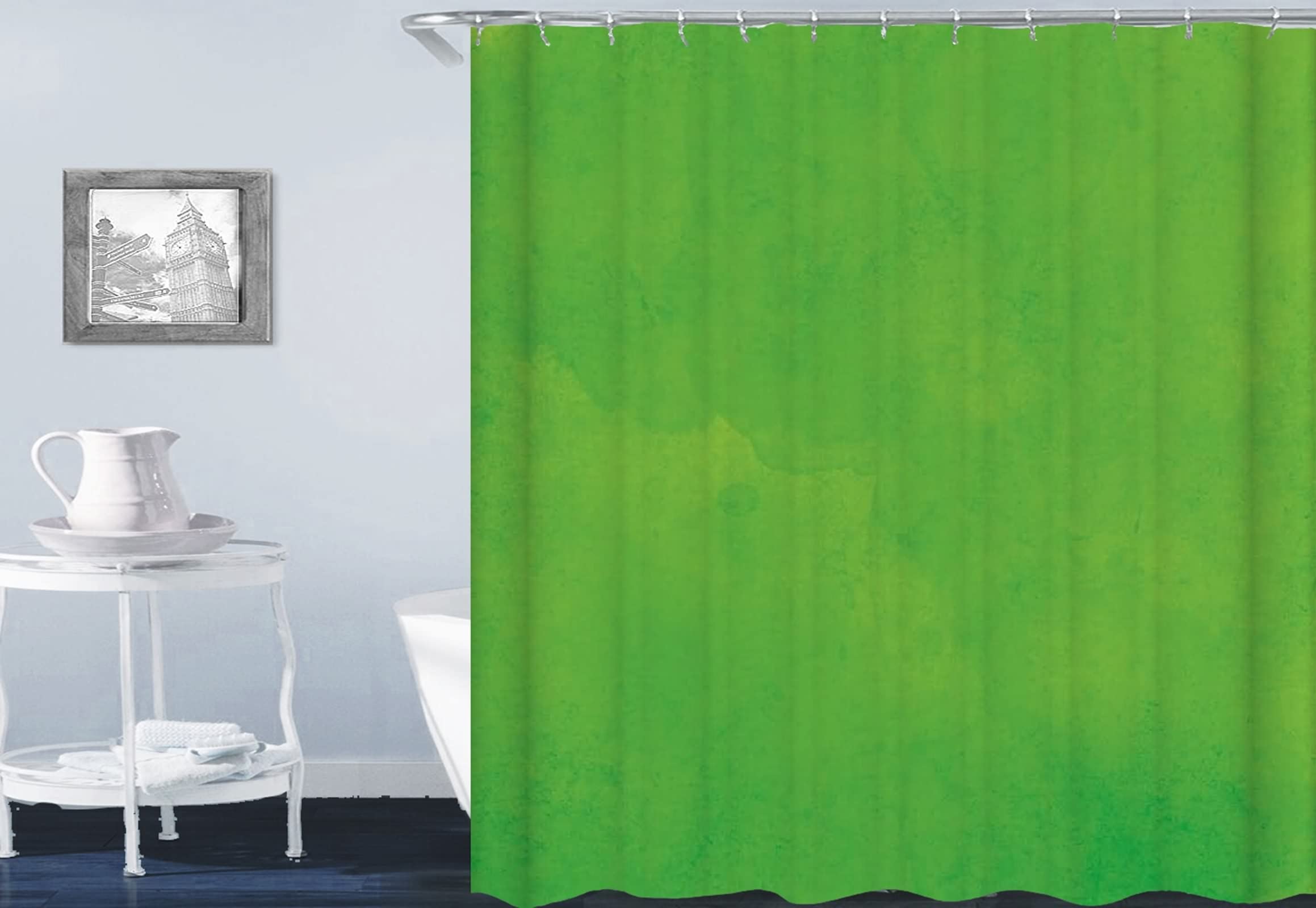 Gualiy Cortina de ducha resistente al moho, tela impermeable, color verde, cortina de ducha con patas de garra verde, cortina de ducha de 180 x 200 cm