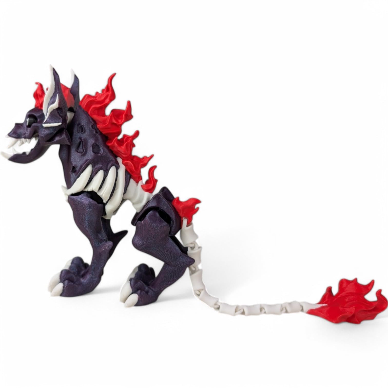 3DCENTRAL.CA Articulated Hellhound Figurine – Movable Desk Toy for Stress Relief, Focus, Anxiety, ADHD – Collectible Mythical Sensory Tool for Teens and Adults – 3D Printed in Canada