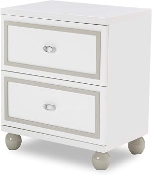 Aico Amini Sky Tower Nightstand in White Cloud