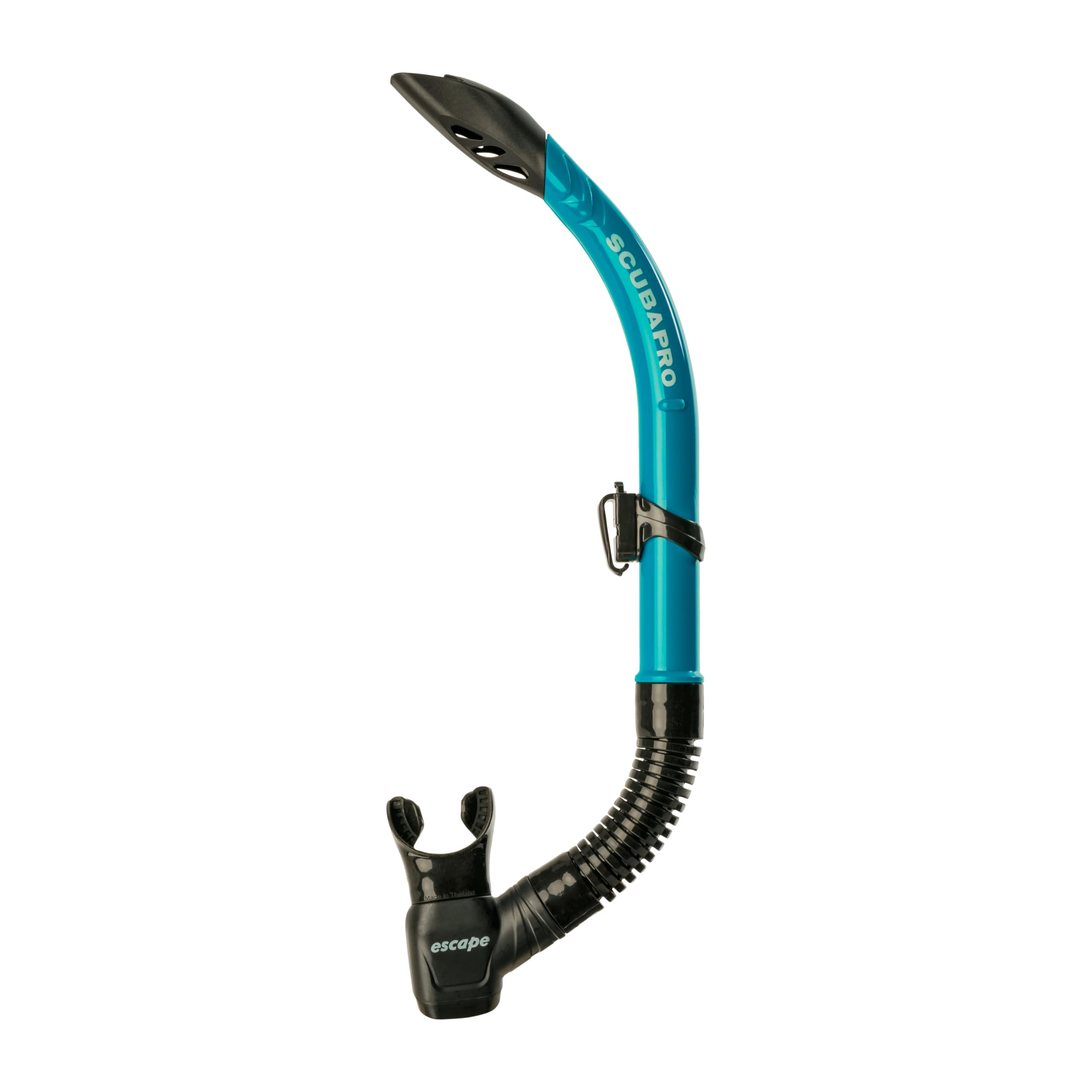 SCUBAPRO Escape Semi-Dry Snorkel, with Purge Valve and Splashguard Barrel-Top Design, Turquoise