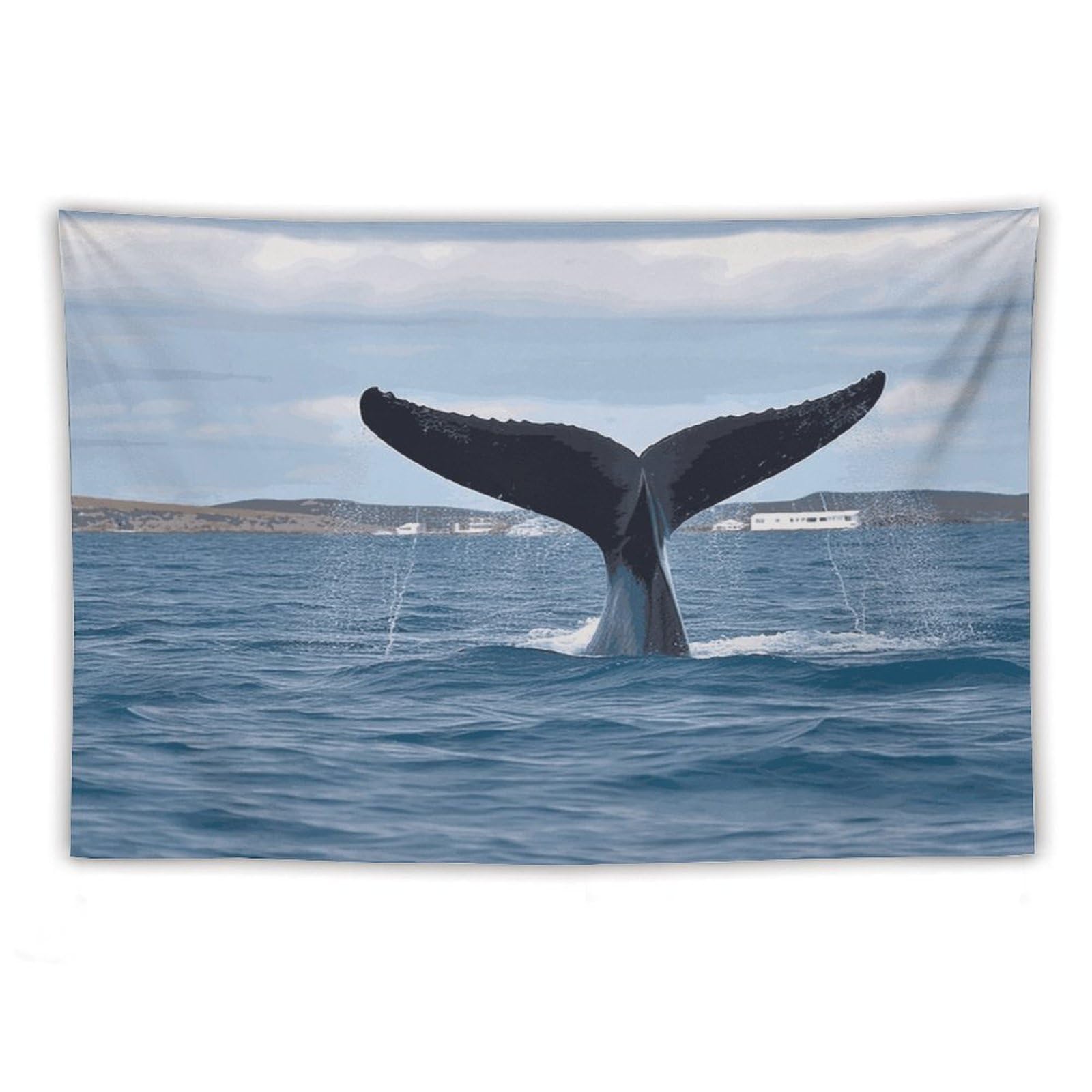 LDGSUPH Whale Tail Tapestry Wall Hanging Decor Anti-fading Aesthetic Wall Tapestries Fashion Wall Blanket Decor Modern Wall Art Tapestry for Bedroom Home Decor 40"x60"
