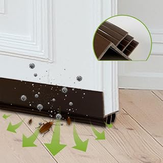 HAILM Under The Door Draft Stopper Seal Strip, 2 Pack 39.3 Inch Length Weather Stripping Noise Blocker, Seal Bottom of Doors 4 To 20mm, PVC Adhesive Peel and Stick