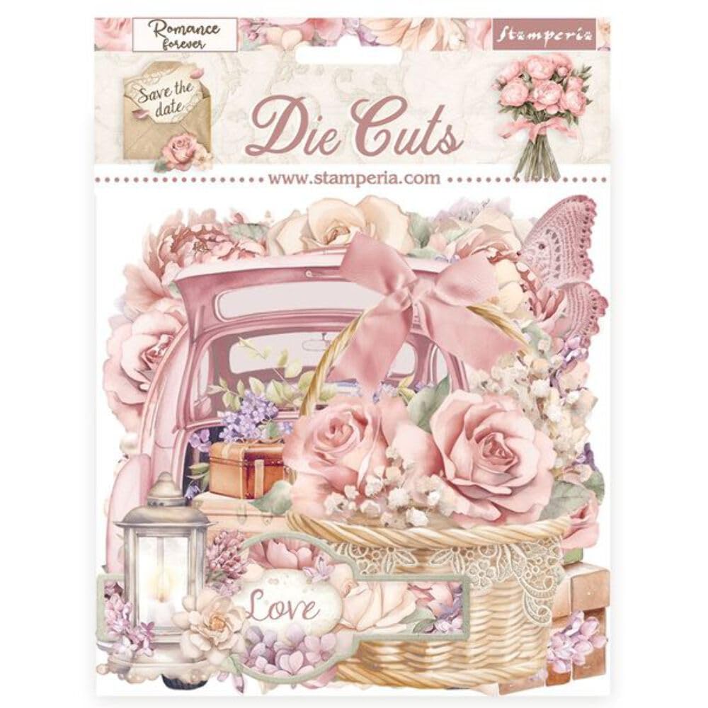 Stamperia International KFT DFLDC90 Stamperia Stanzschablonen, Motiv: Romance Forever Journaling-Edition, Sortiert, mehrfarbig, 15 x 15 cm