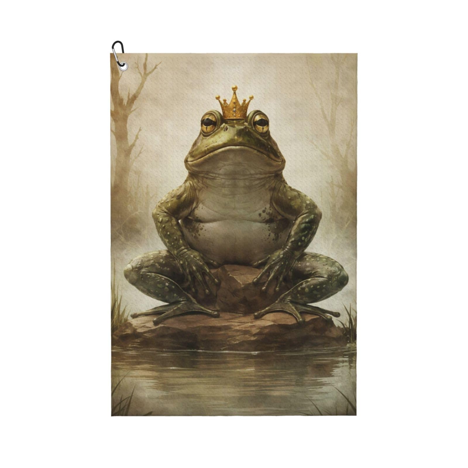 Oudrspo Domineering Frog King Multi-Functional Golf Towel | Absorbent Quick Drying 16x24in