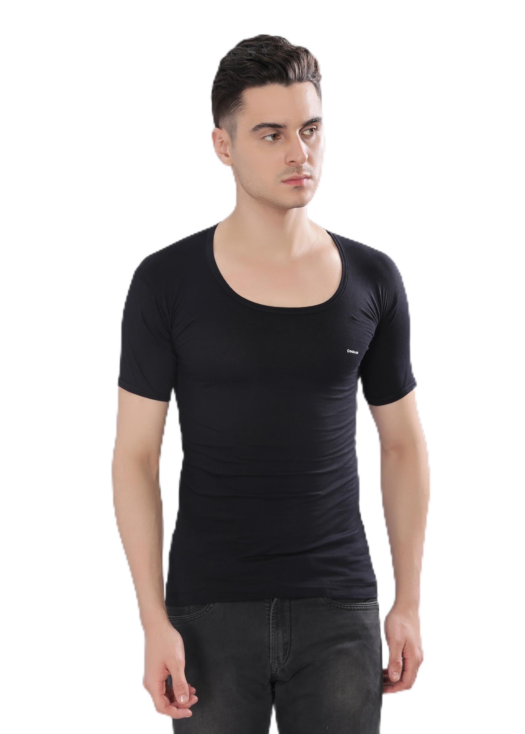 dollar bigboss Men's Solid Cotton Regular Vest (Colour May Vary)-picture-16