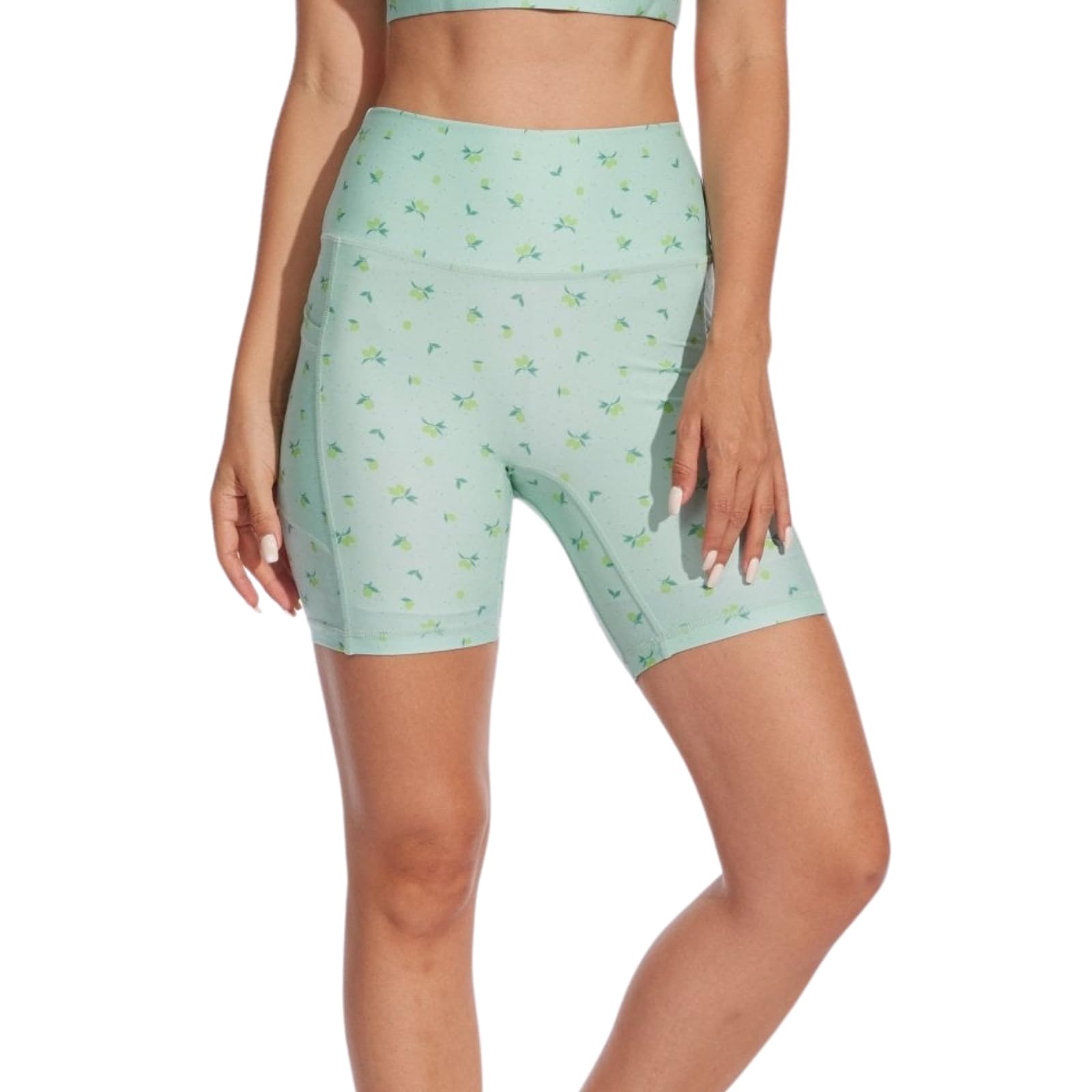 Chisportate Womens Yoga Shorts High Waist 7 Way Stretch Tummy Control Workout Running Athletic Leggings Shorts Side Pockets