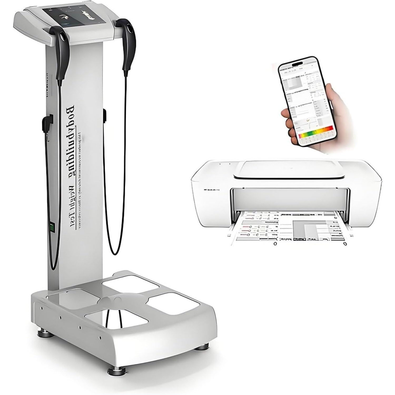 Analizzatore Scanner 3D Professionale Analisi della Composizione corporea Altezza Peso Percentuale di Grasso corporeo Test del Grasso viscerale, Misurazione dell'IMC corporeo White