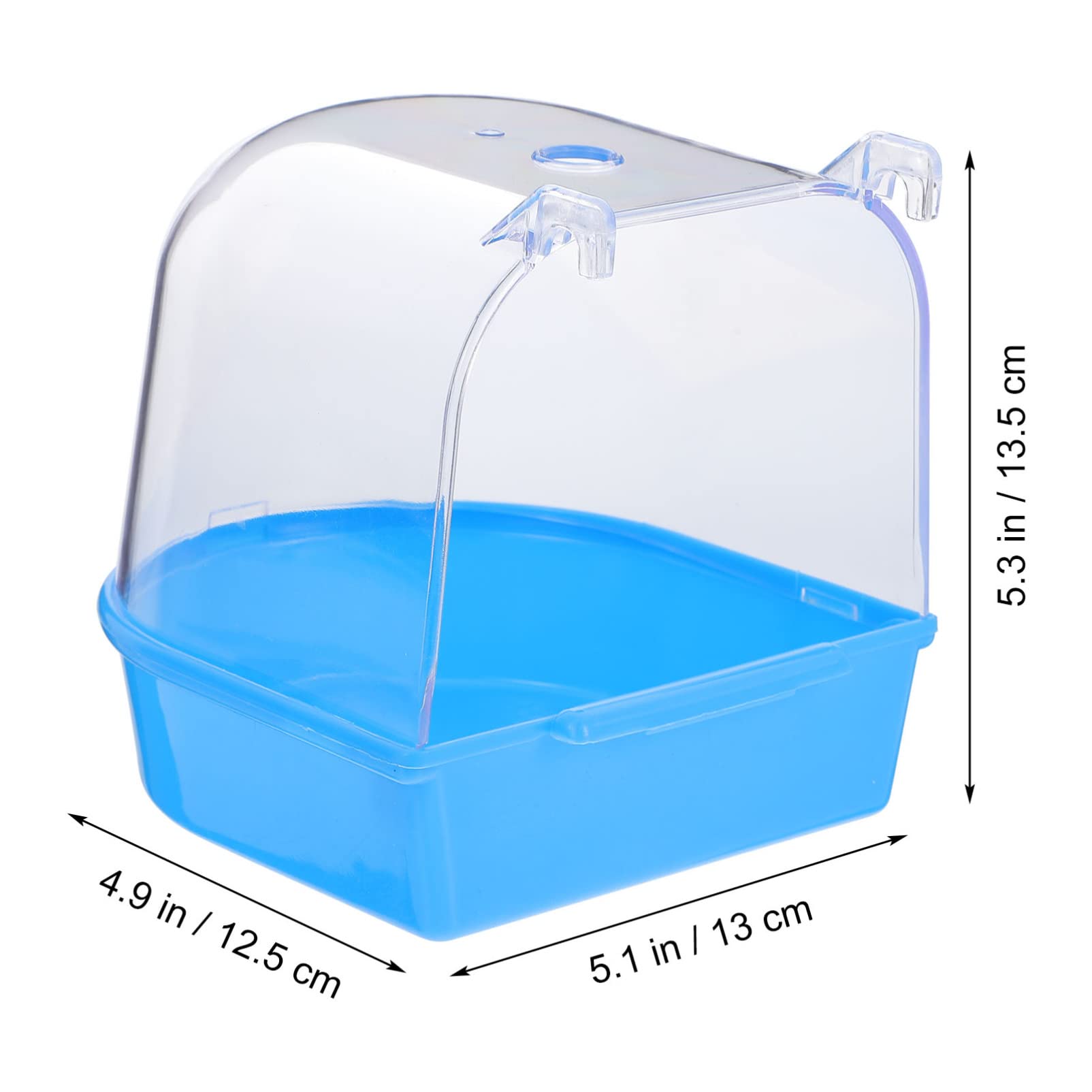 UKCOCO Plastic Parrot Bathtub Covered Bird Bath Bird Bath Cage for Small Canary Blue Bowl