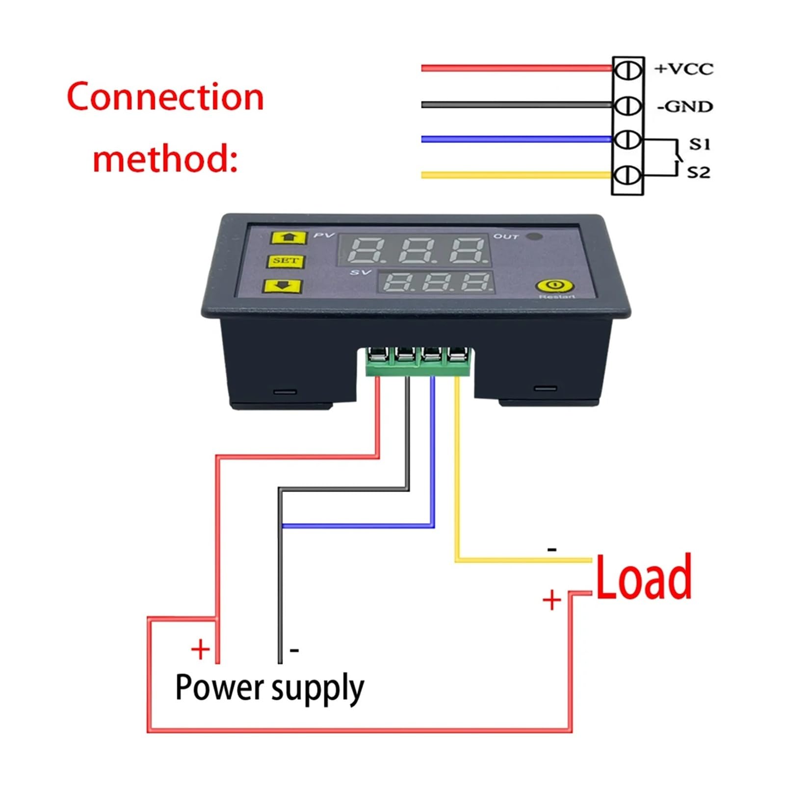 Cyfrowy regulator temperatury na wyjściu -55 ~ 120°C, termostat, regulator ogrzewania/chłodzenia, przełącznik 10 A 220 V / 20 A 12 V