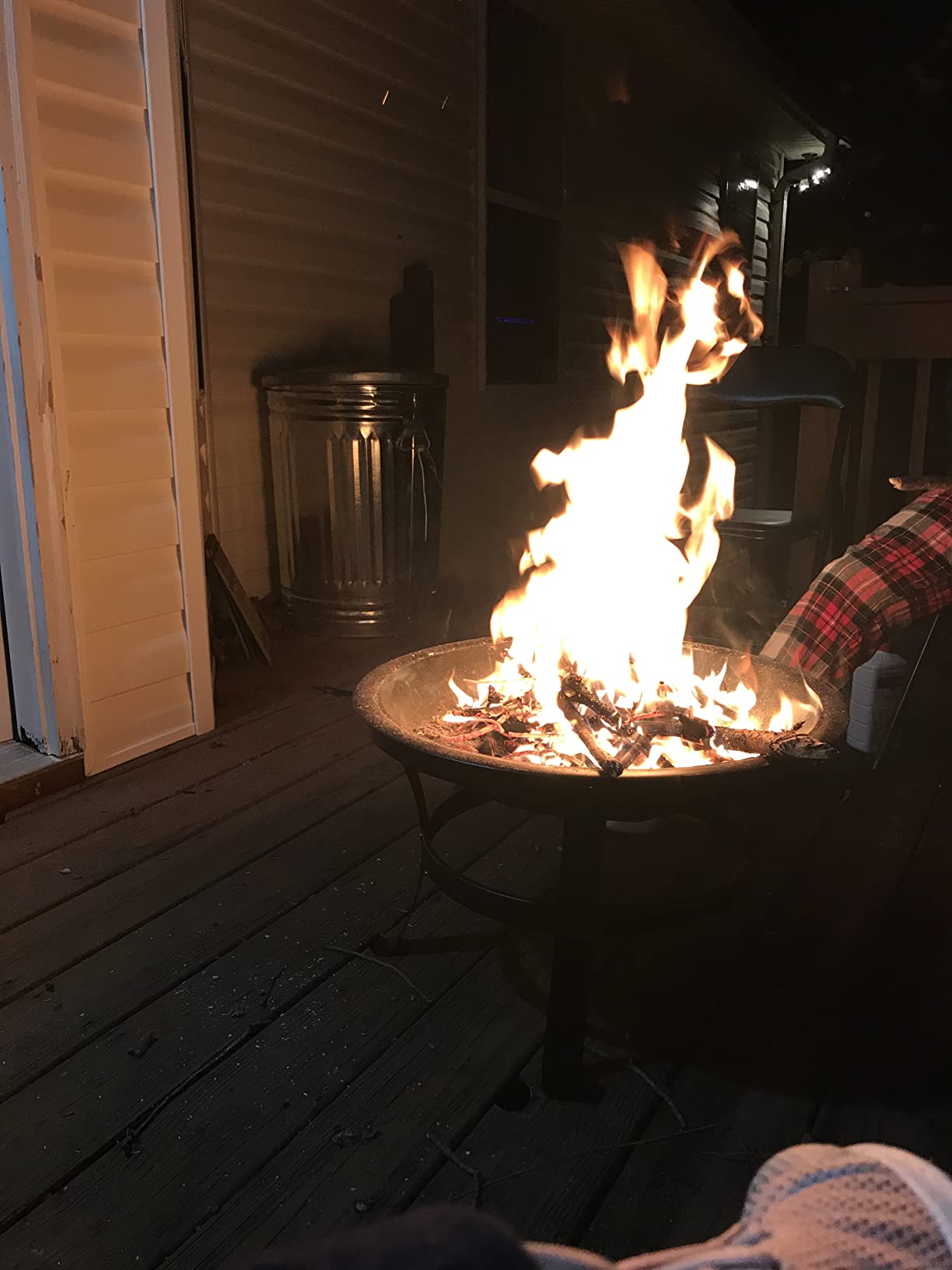 KingSo 22 Fire Pit Outdoor Wood Burning Steel BBQ Grill Firepit Bowl