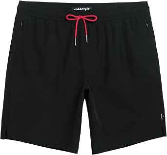 maamgic Mens Swim Trunks 9 Inch with Mesh Lining Bathing Suit Stretch Board Shorts with Zip Pockets for Swimming