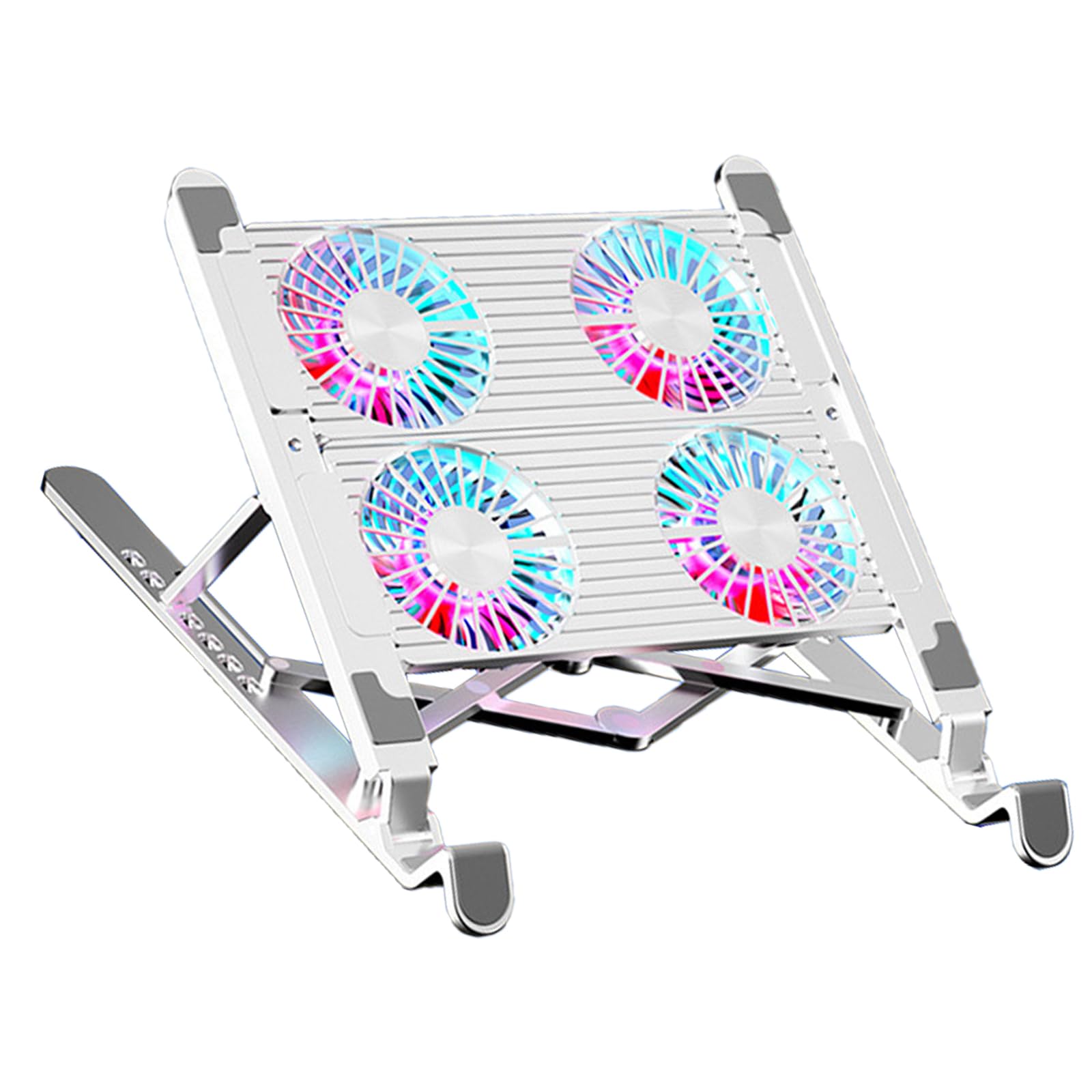 Almohadilla de refrigeración LED para computadora portátil, enfriadores silenciosos, soporte plegable para laptop, soporte de altura