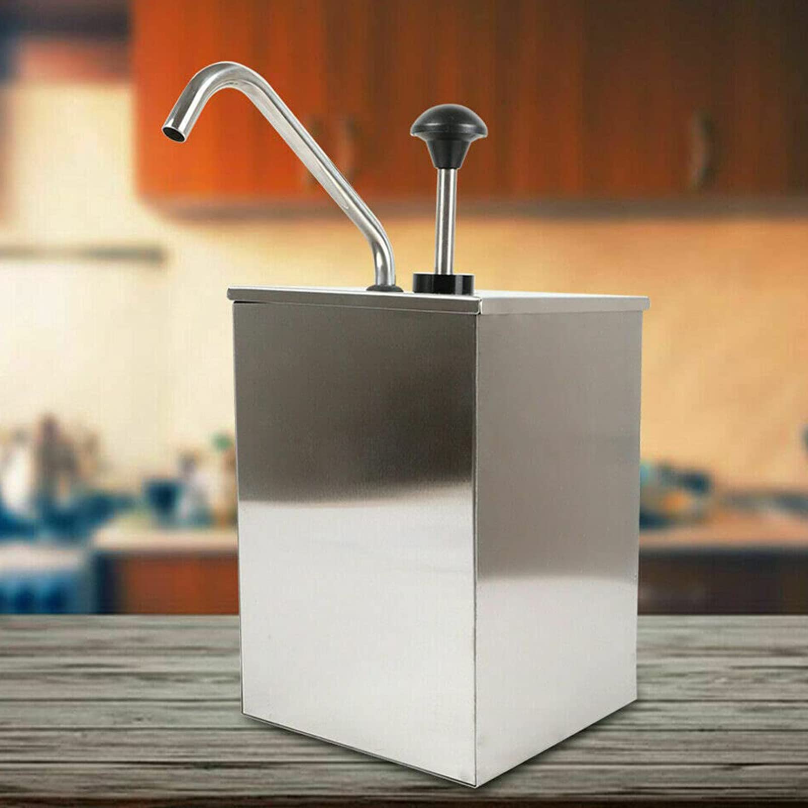 Dispensador de Salsa, Estación de Bomba de Condimentos de Acero Inoxidable, Herramienta Dispensadora de Condimentos Exprimir para Especias,Tomate,Mostaza,Mermelada,Ensalada,1pump