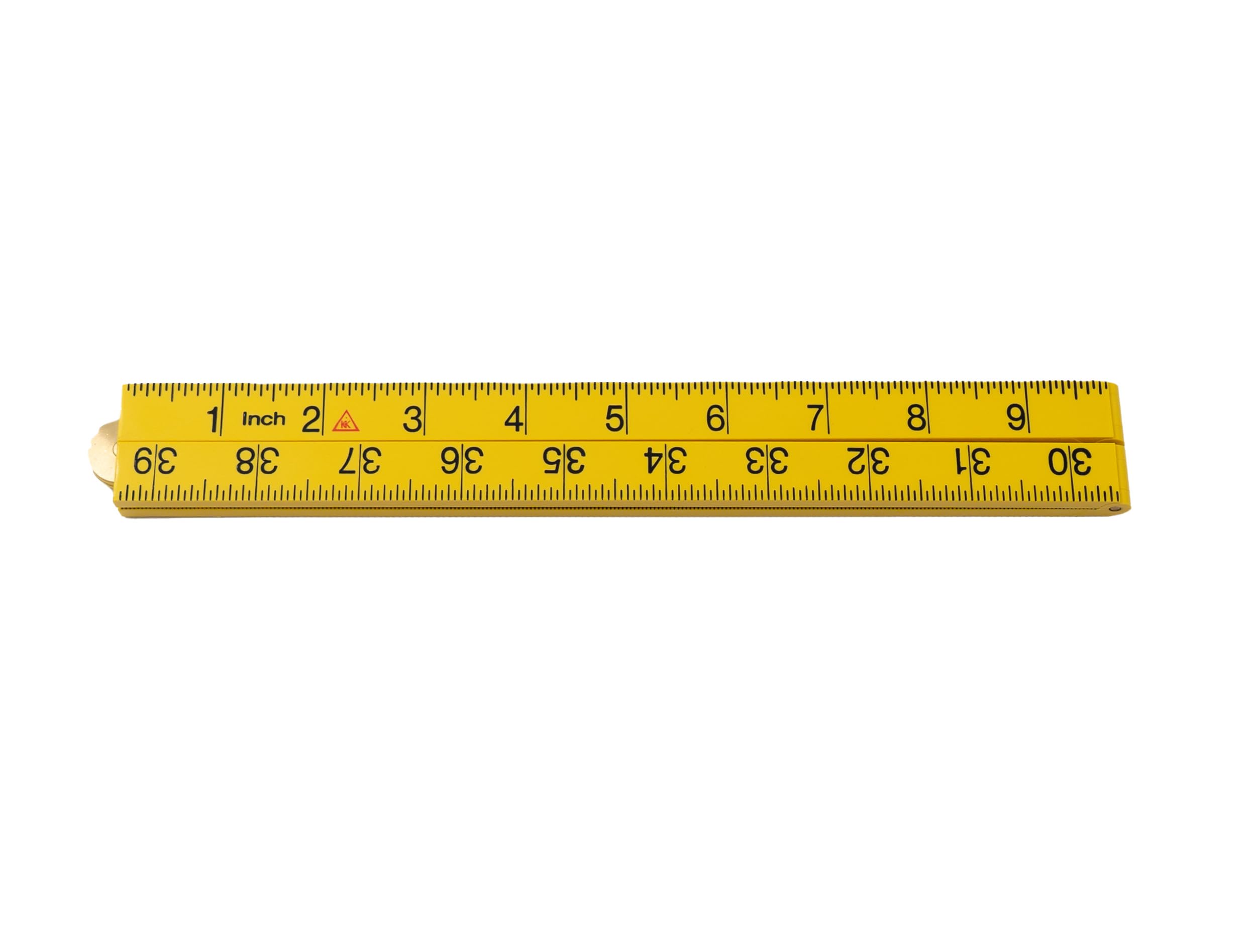 Hultafors Polycarbonate Folding Rule, 1M, Yellow, 4-Fold Design with Brass Hinges