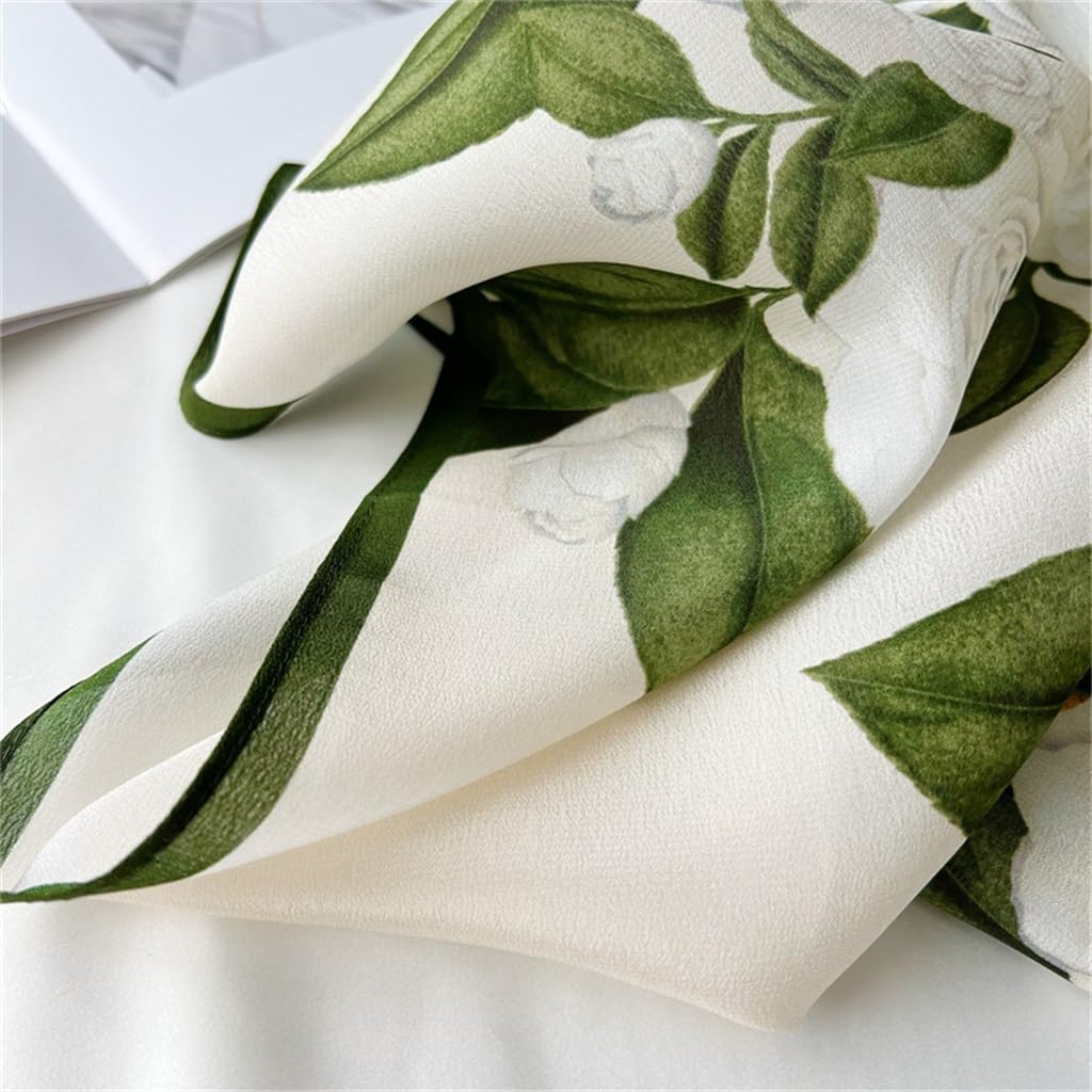 Sciarpe Lunghe Primaverili ed estive in Seta Crepe De Chine da Donna con Versatili Nastri for Sciarpe