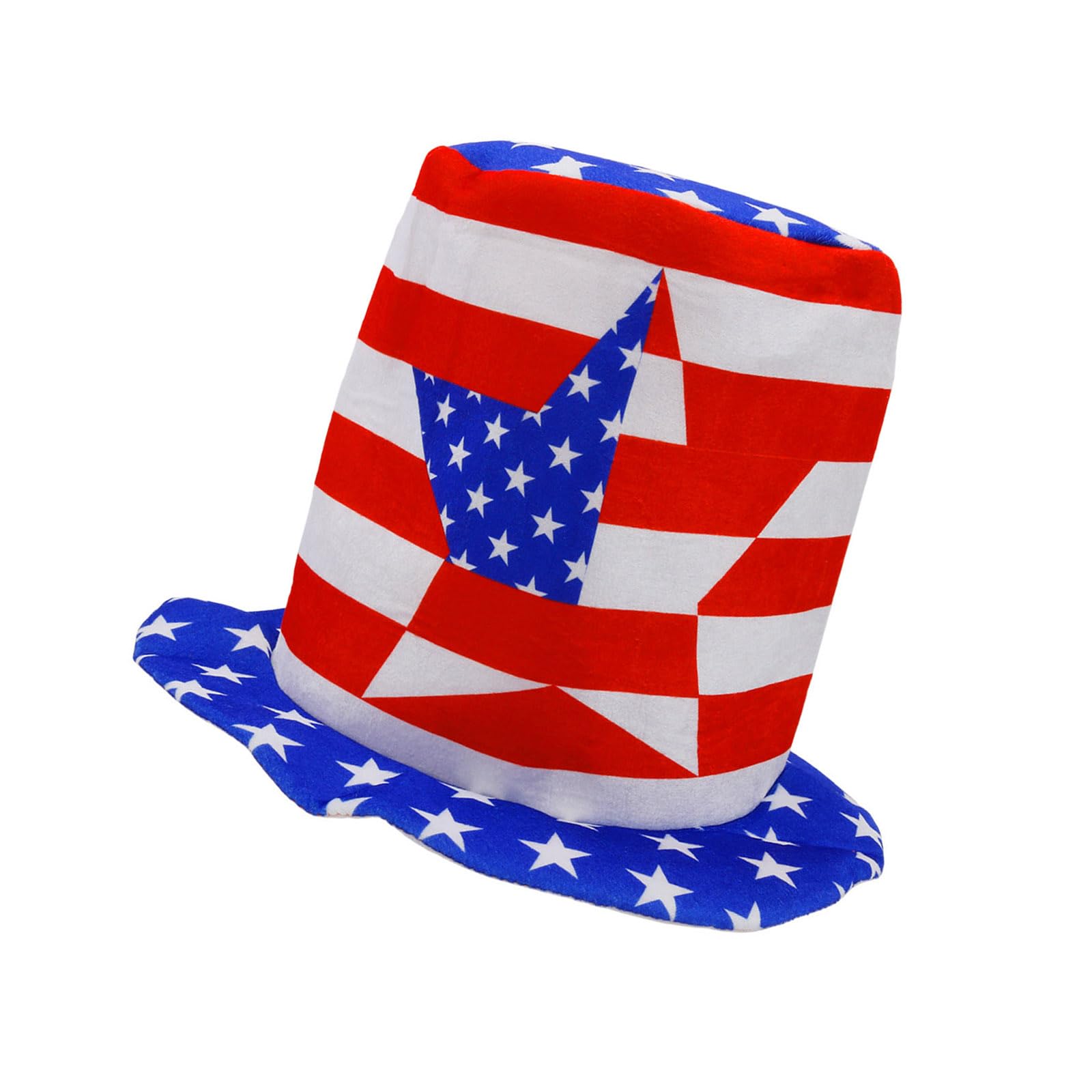 Tsophreniq White Blue Striped Star Christmas Tree Hat Top for Independence Day Parties Decoration and Festival Celebration Nationalistic Striped Star Decoration