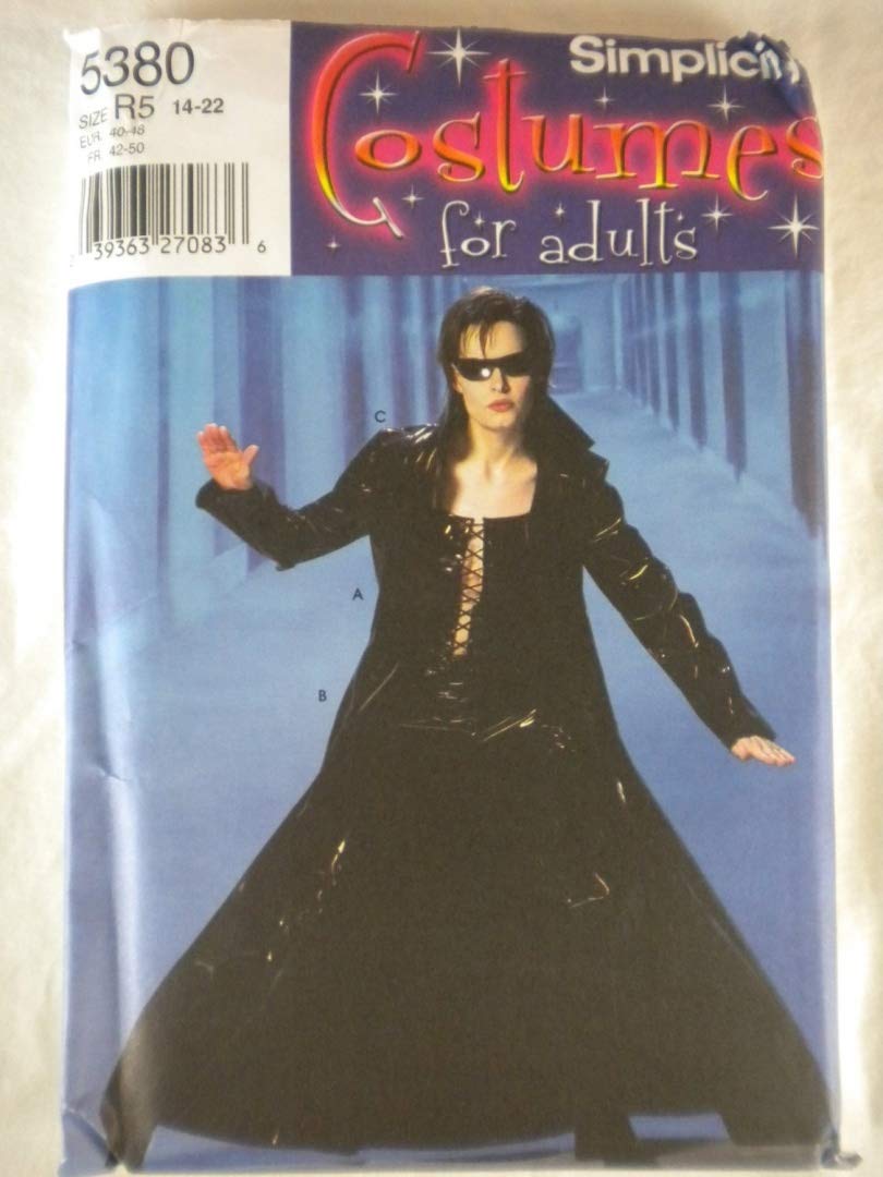 Patron Simplicity 5380 costume adulte Trinity Matrix R5 (42-50) pour cosplay cinéma
