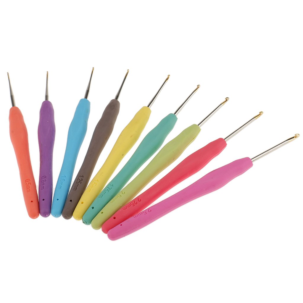 Segolike 9 Sizes Colorful Crochet Hooks Needles Set with Soft Handle 0