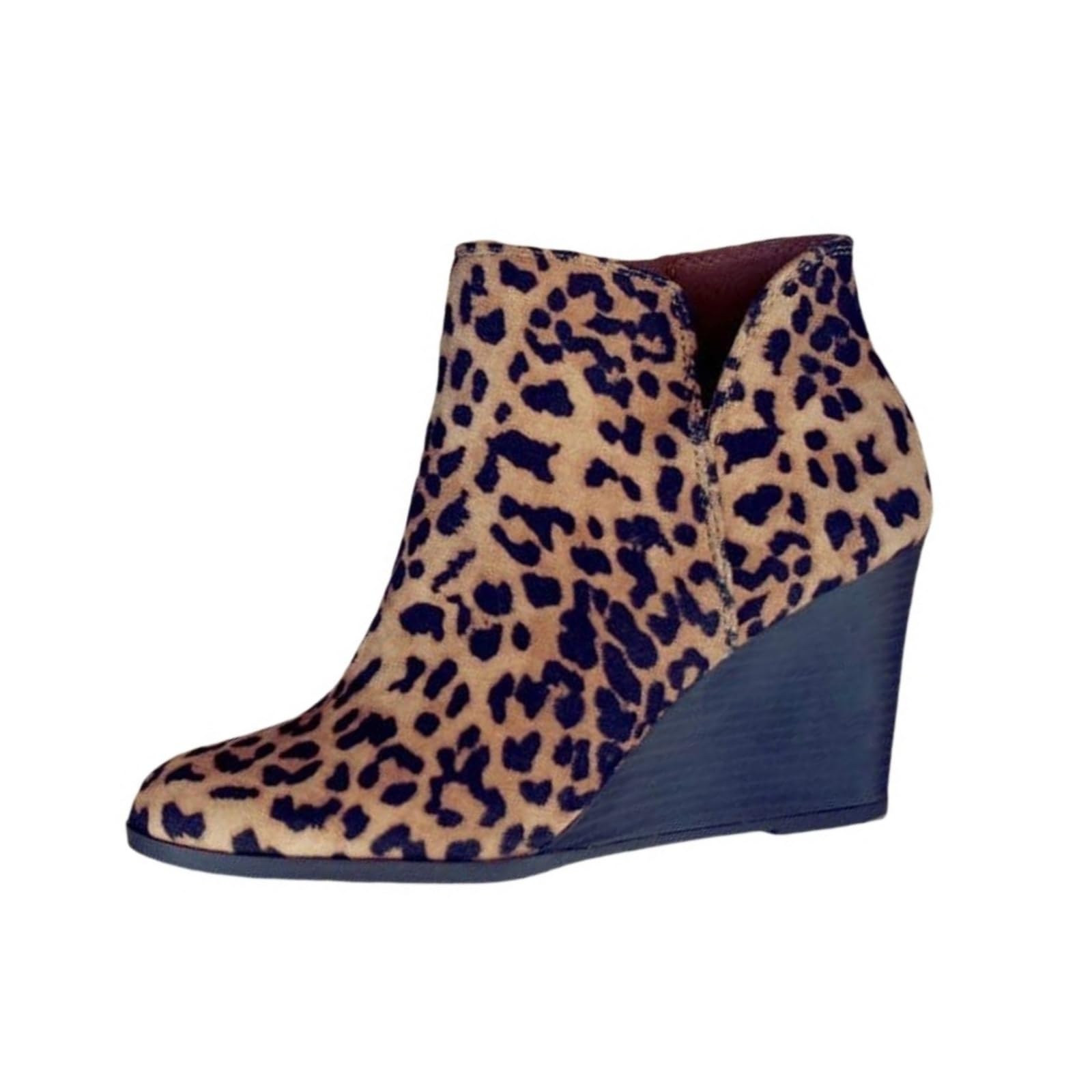 Wedge Ankle Boots for Women Braided Fringe Strap Western Heeled Fall Booties Knot Stacked Heeled Side Zipper Winter