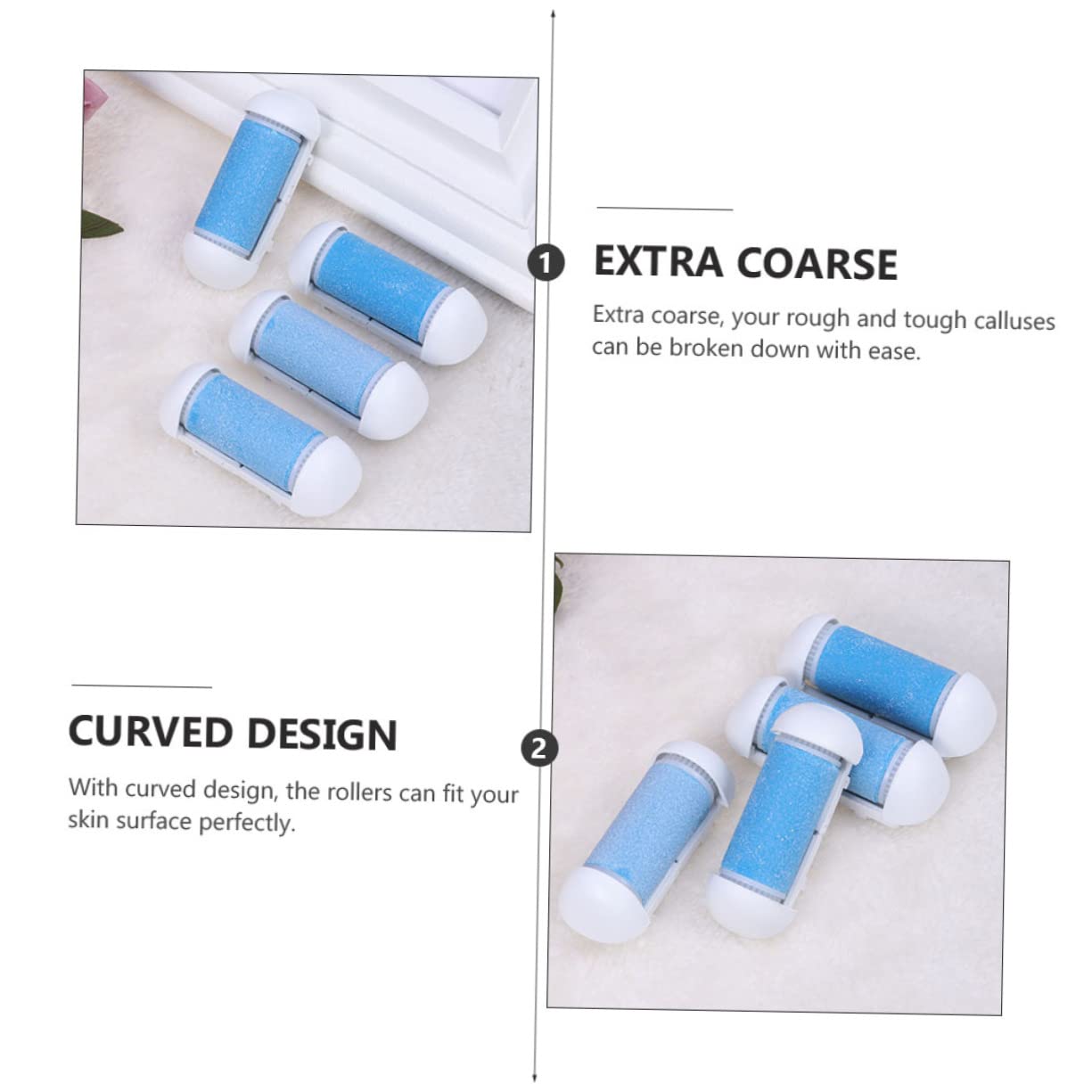 FRCOLOR 3 Juegos De Limas Electrónicas De Repuesto Para Pedicura Limas De Repuesto Para Pies Con Rodillo Portátiles Y Ligeras 12 Unidades X 3