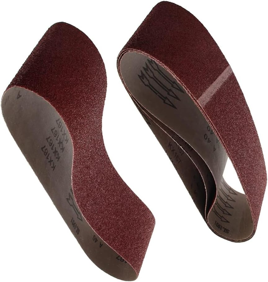 Utoolmart 3.9-Inch x 36-Inch 40 Grit Sanding Belt Aluminum Oxide Sandpaper Belts for Portable Strip Sander Wood Finishing Metal Drywall Polishing Sharpening Abrasive Paper 4pcs