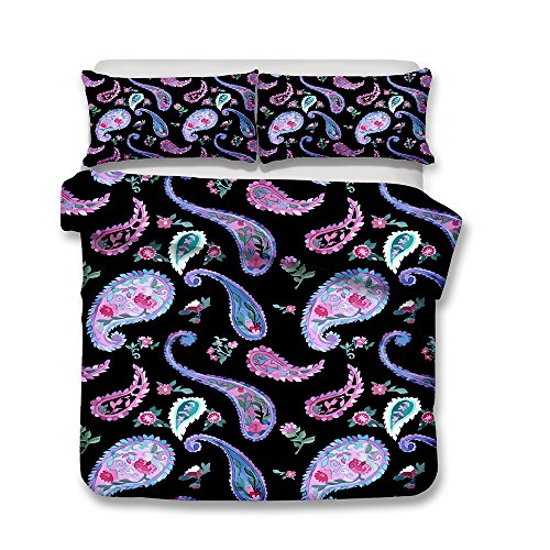 KTLRR - Juego de funda de edredón de estilo bohemio exótico, microfibra, 02., Double(200x200cm,3pcs)