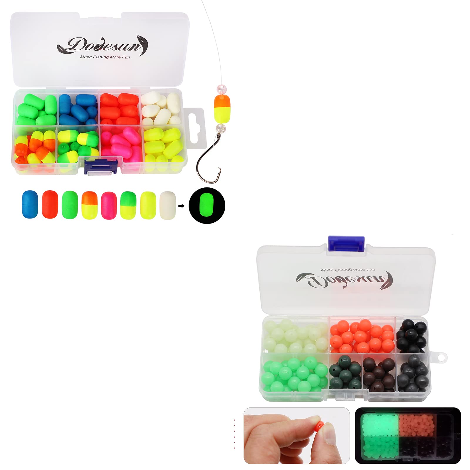 Dovesun Foam Floats Pompano Rigs+Soft Rubber Fishing Beads