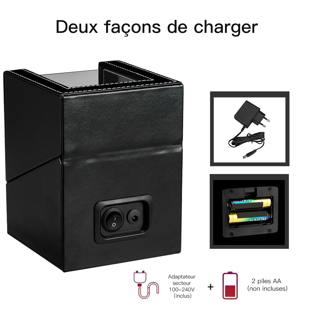 Watch Winder Remontoir Montre Automatique Boîte Cuir Vitrine Acrylique Rotation Silencieux Cadeau pour 1 Montre