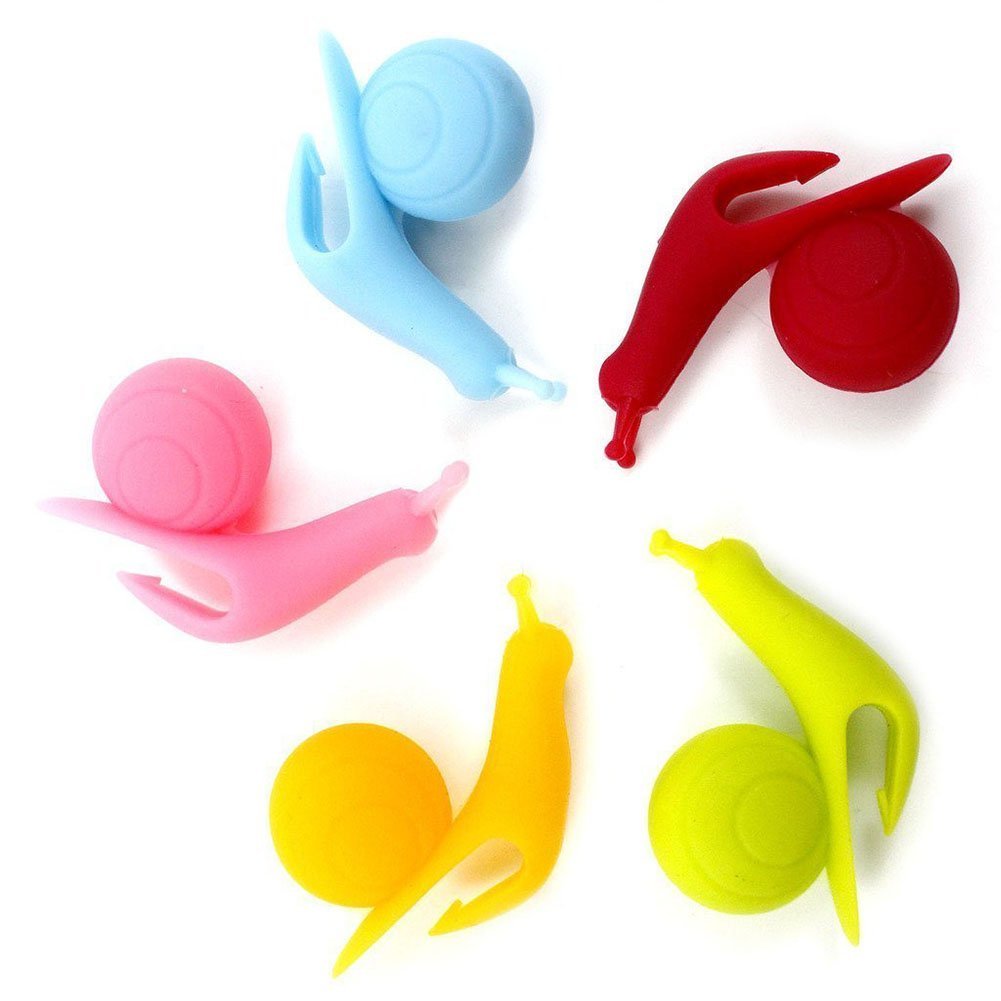 Fliyeong 5PCS Silicone Tea Bag Holder Cup Snail Shaped Candy Silicone Tea Infuser Strainer Clip Gift Set Creative and Useful
