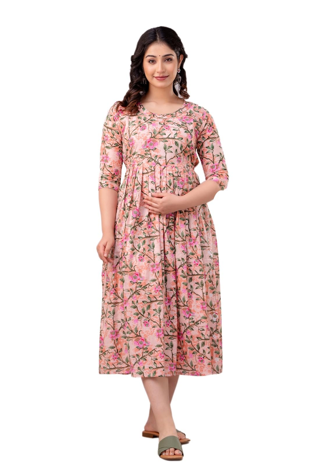 aavrittiqueens Women's Printed Maternity Feeding Dress with Zipper-picture-18