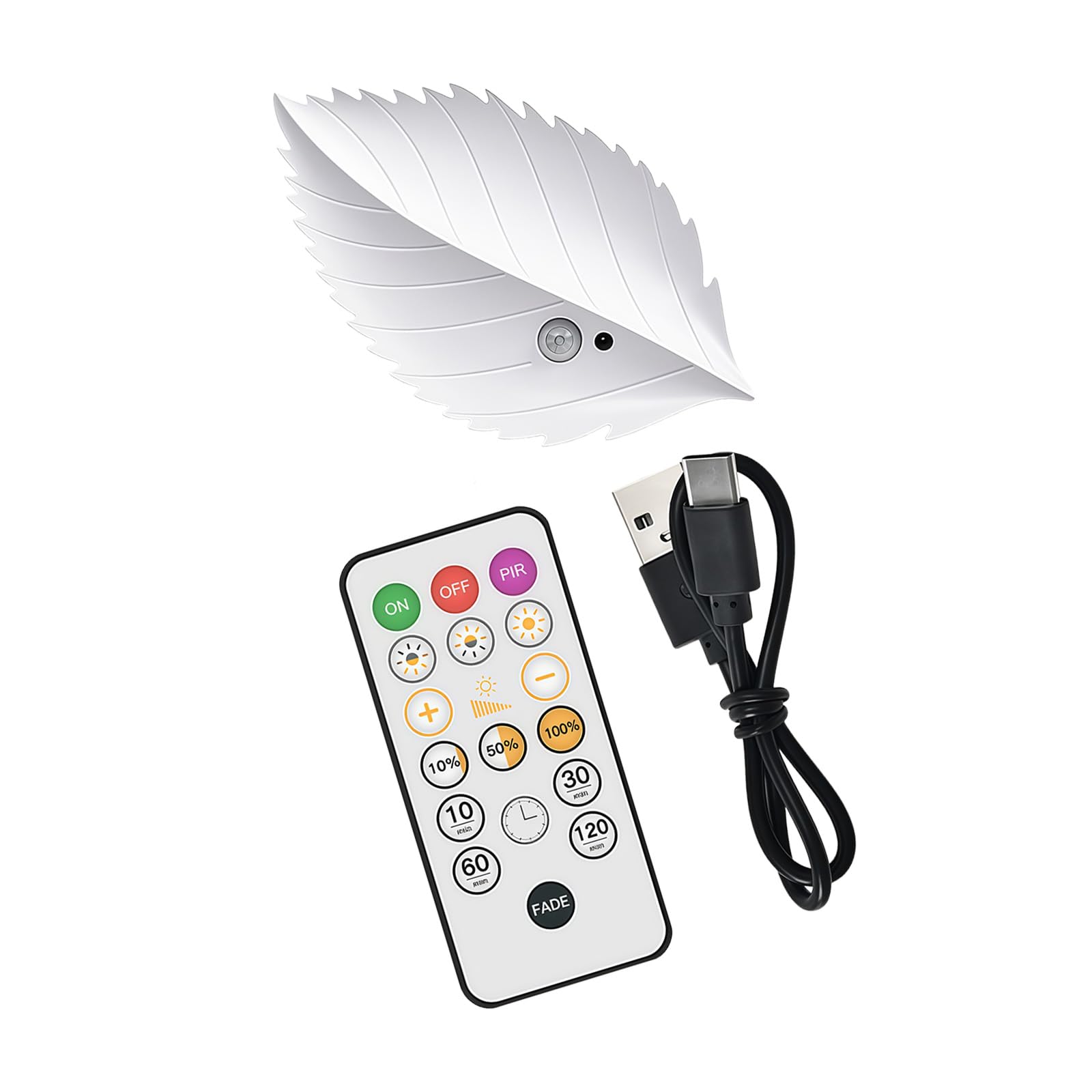 Kaeltsyn Remote Control LED Night Light Unique Leaves Wall Sensors with Adjustable Brightness for Modern Homes Decoration for Bedroom Bedside Stairway Living Room Wall Decoration