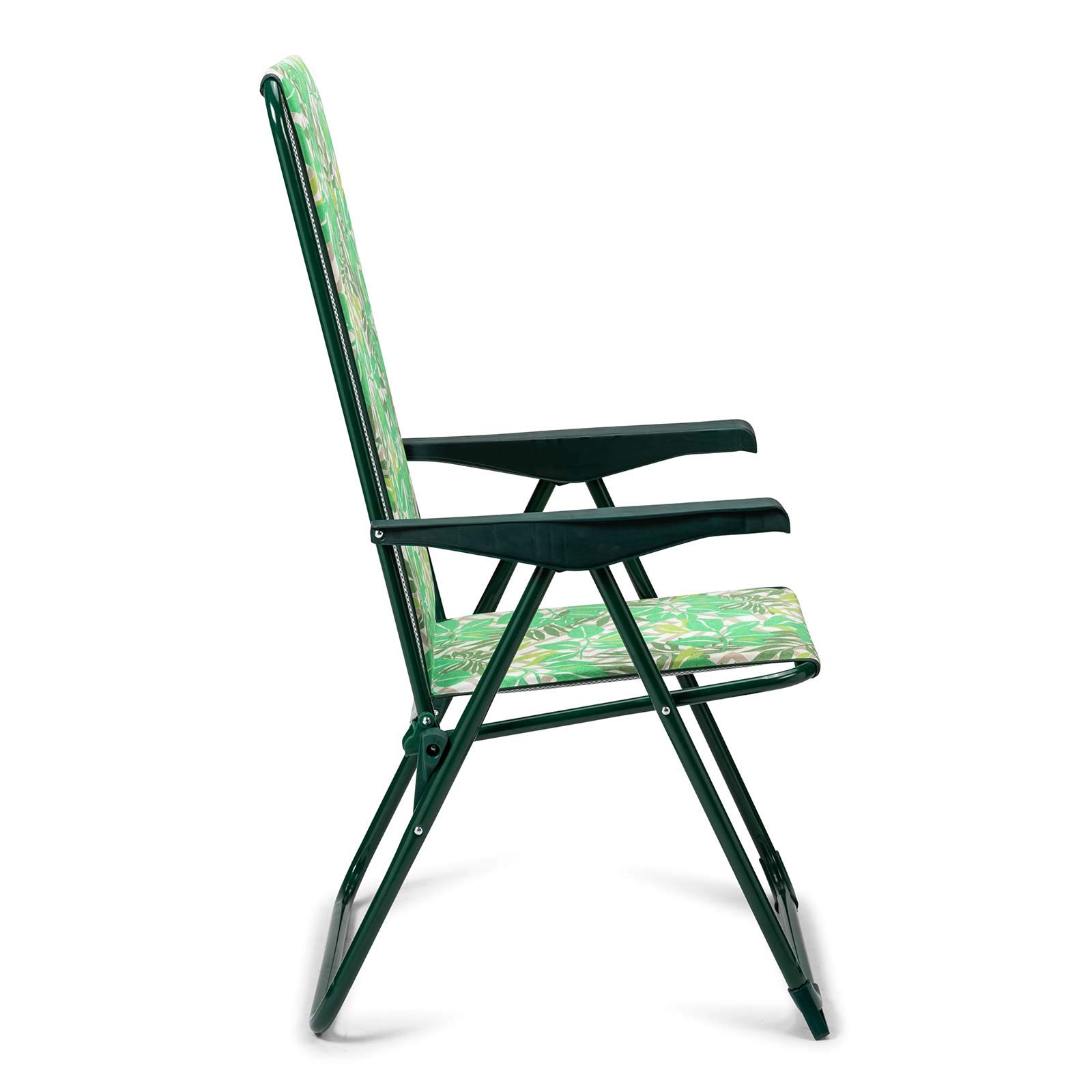 Silla Plegable Reclinable Acolchada con Respaldo Alto 62x60x105 cm 5 posiciones con Tejido lavable y Pies Estabilizadores para Mayor Seguridad