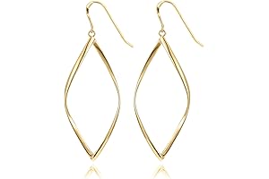 14K Gold Plated Dangle Earrings for Women: Infinity Cute Hanging Hoop Earrings