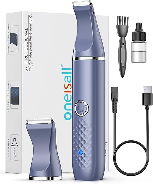 oneisall Dog Paw Trimmer, Quiet Dog Clippers, Paw Shaver for Dogs Cats