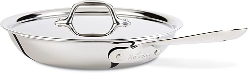 Miniatura 1 de All-Clad D3 Tapa para freír sartén de 10 pulgadas utensilios de cocina de acero inoxidable aptos para lavavajillas plata 10 pulgadas