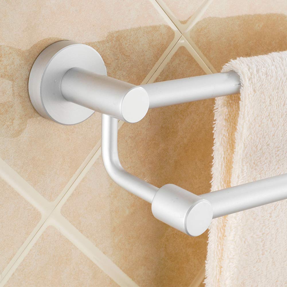 Aluminiowy wieszak na ręczniki naścienny 60 cm (24") – stylowy uchwyt na ręczniki kuchenne i łazienkowe z podwójnym prętem zapewnia oszczędność miejsca, trwałe i nowoczesne wyposażenie