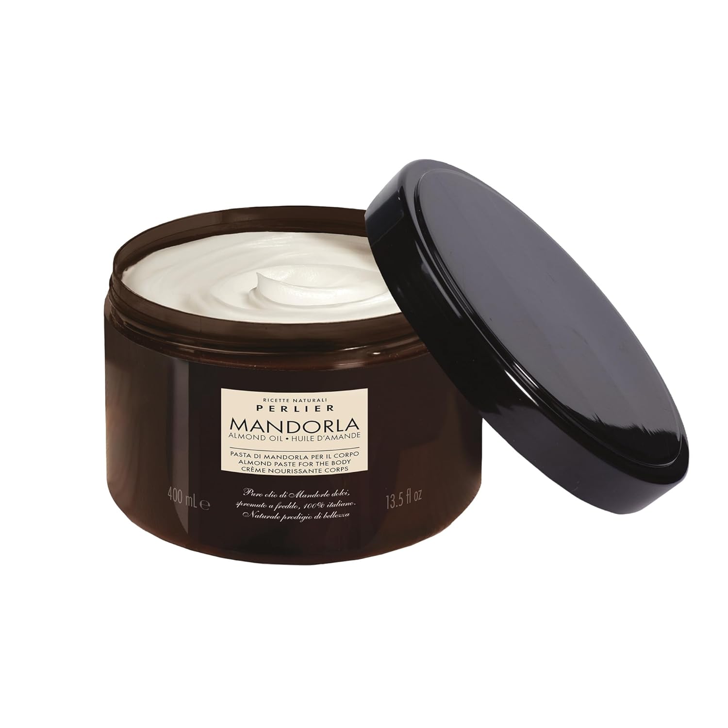 Perlier Mandorla Body Paste, 13.5 oz, Deeply Nourishing Body Treatment, Almond & Honey Scent, Avola Paste, Cold-Pressed Oil, Comforting Care for Dry Skin