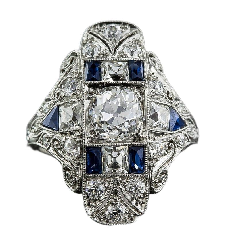 Exclusivo anel de safira de topázio leve e luxuoso, 10, Metal, Zircônia cúbica