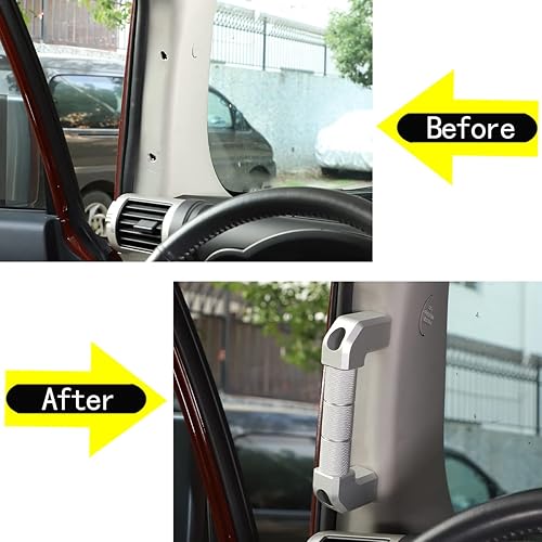 Miniatura 2 de LLKUANG Piezas de repuesto de mango de agarre de pilar A para automóvil para Toyot FJ Cruiser 2007-2021, kit de repuesto de mango lateral de pilar A