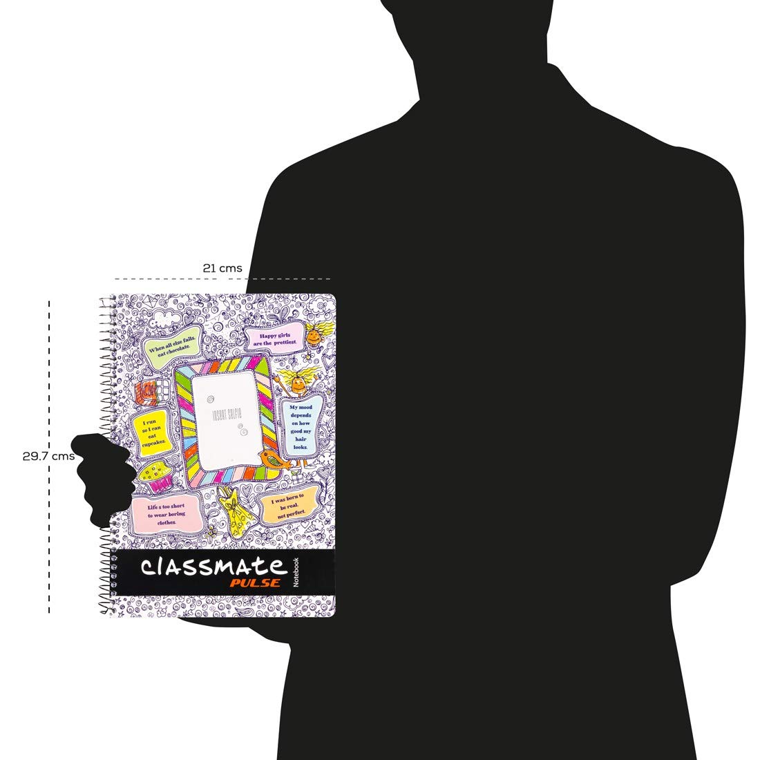Classmate 2100136 Soft Cover 1 Subject Spiral Binding Selfie Notebook, Single Line, 180 Pages - Image 4 thumbnail