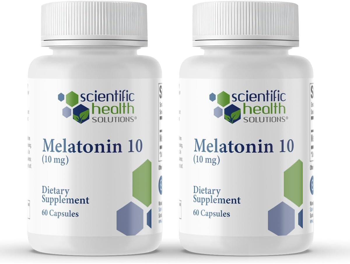 Melatonin 10mg | Extra Strength Melatonin in Easy-to-Swallow Capsules | Vegan, Non-GMO & Gluten-Free | US-Made Extra-Strength (2-Pack)